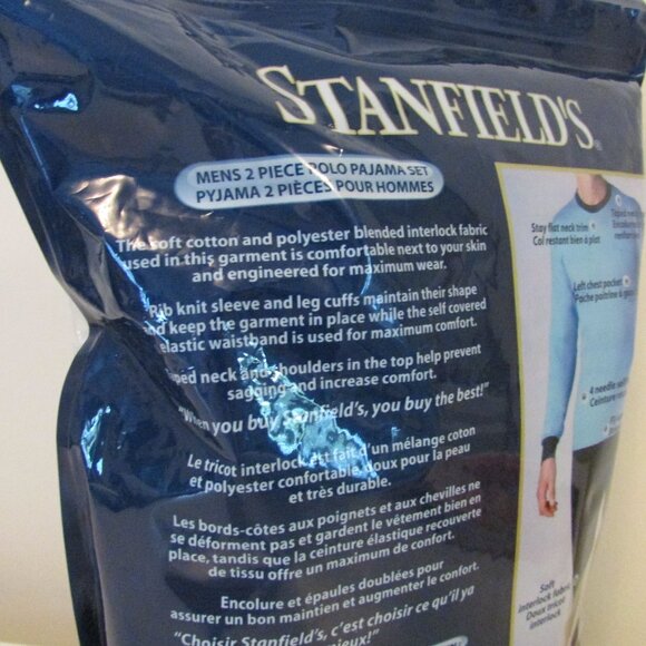 NEW Stanfield's Polo Pajama set blue, Men's size XL - Picture 9 of 13